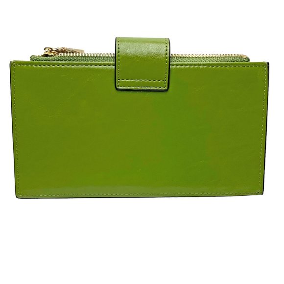 BOSTANTEN Grass Green‎ Cowhide Leather RFID Blocking Bifold Clutch Wallet - Picture 9 of 11